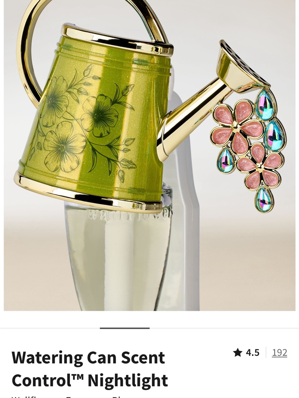 Bath & Body Works Green and Pink Watering Can Nightlight